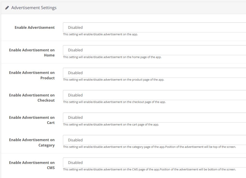 Amélioration des paramètres publicitaires de l'application mobile Opencart