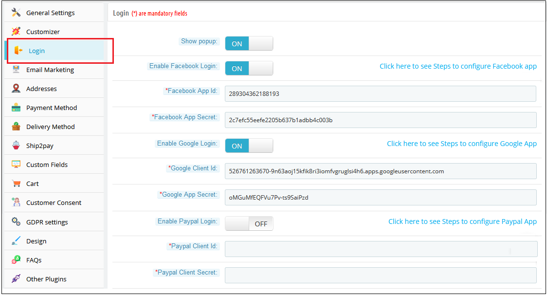 knowband-prestashop-one-page-checkout-module-admin-interface-login-tab