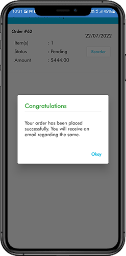 order confirmation popup 