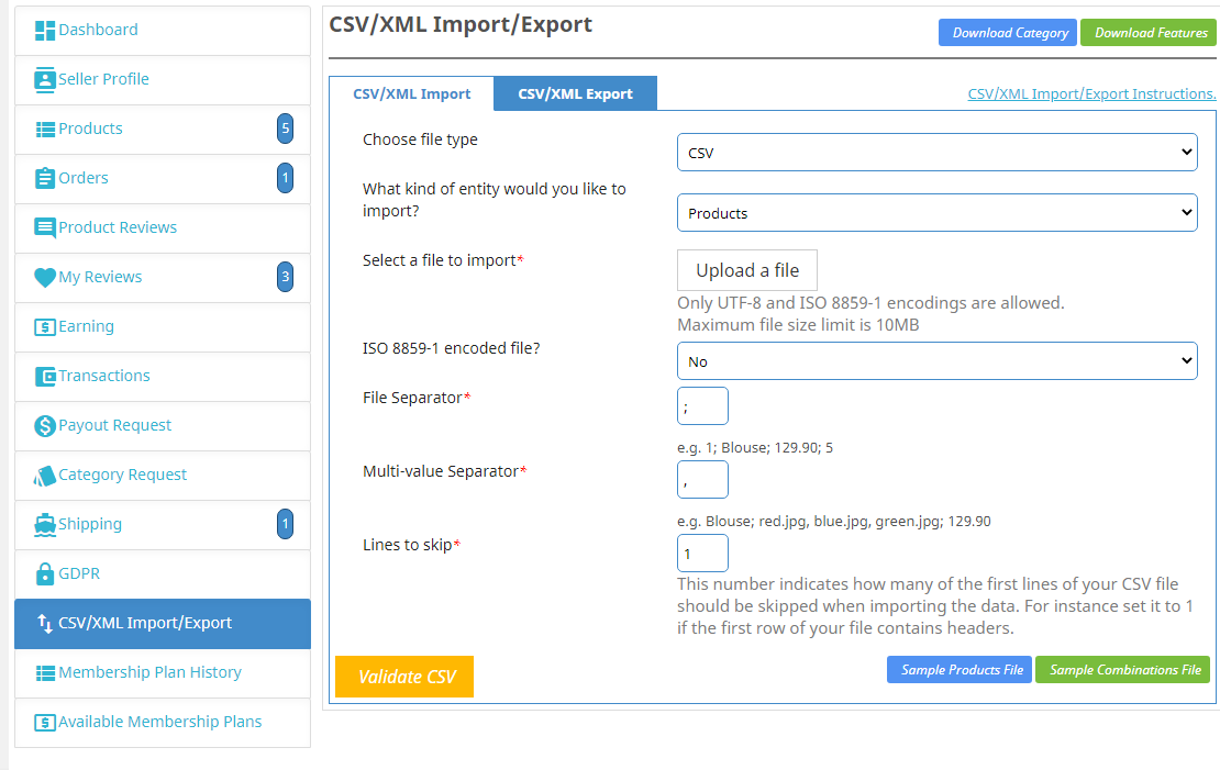 csv-import-export-seller-profile-prestashop-marketplace