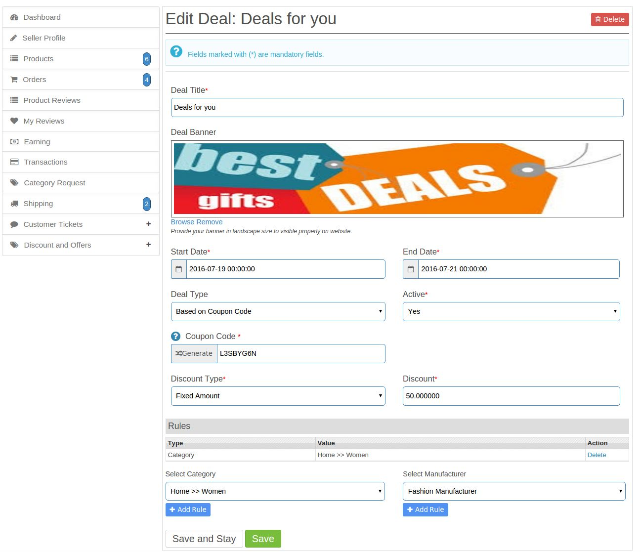 Edit Update Existing Catalog or Coupon Deal Interface | Knowband
