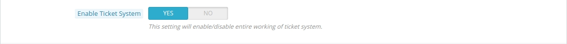 Enable Disable ticket system
