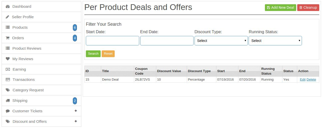Per Product Deal Listing Interface| Knowband