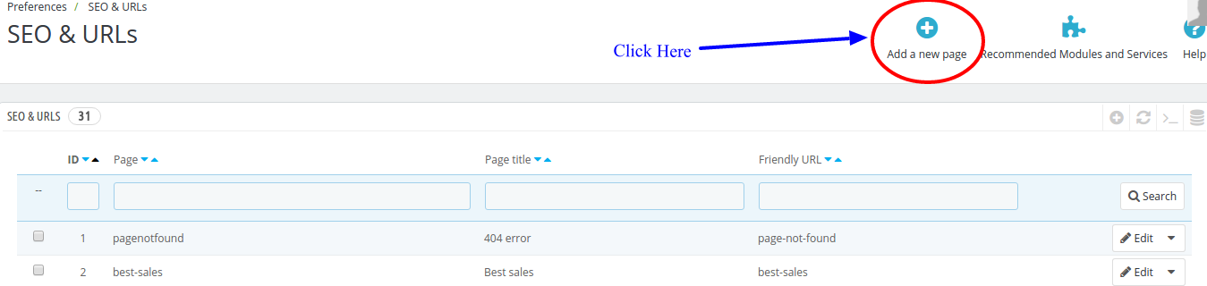 Comment obtenir l'URL convivial pour vos pages de contrôleur avant - Ajouter une nouvelle page? | knowband