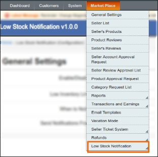 Magento MarketPlace Low Stock Alert Addon-Installation Manual | knowband