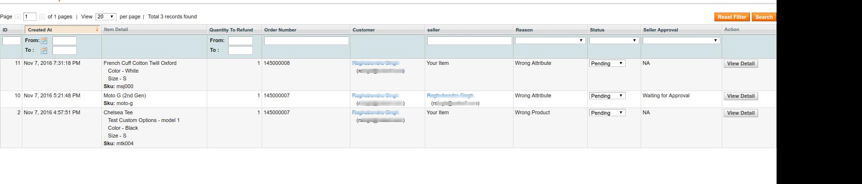Magento Marketplace Return Manager Addon-CUSTOMER'S REFUND REQUESTS | Knowband