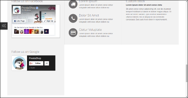 Badge Google Plus Prestashop - Interface Front Office - Interface de paramétrage par défaut | Connaître