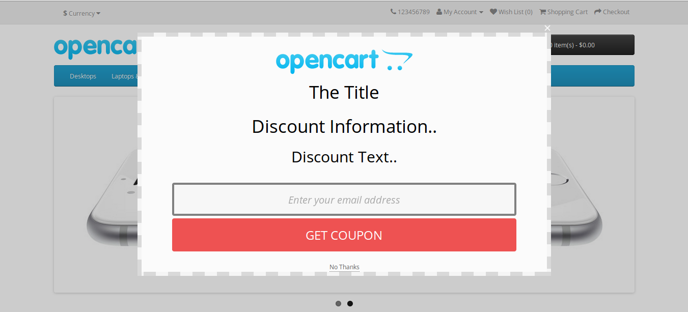 Sortie Popup - Opencart Module 10 |  KnowBand