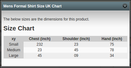 Magento Size Chart Extension 11 | KnowBand