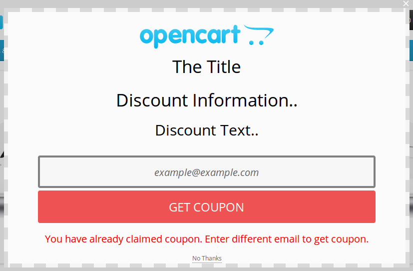 Exit Popup - Opencart Module 13 | KnowBand