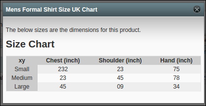 Magento Size Chart Extension 7 | KnowBand