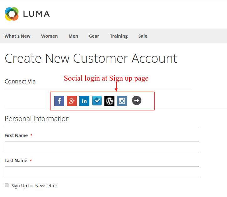 Create New Customer Account