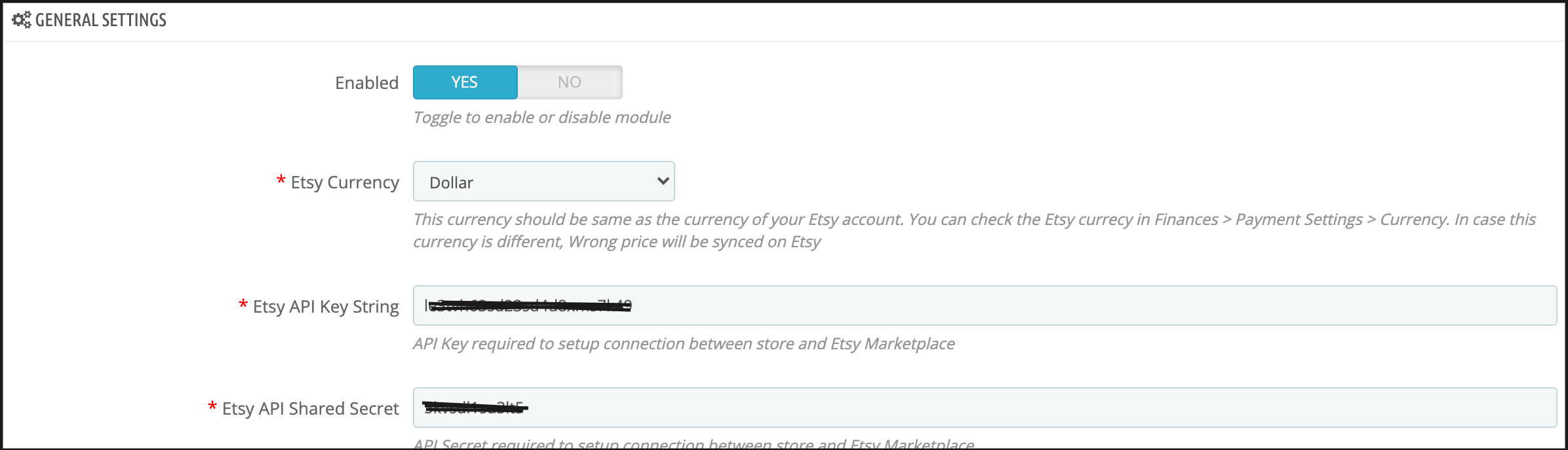 knowband-prestashop-etsy-integration-plugin-admin-interface-general-settings-connect-disconnect