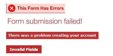 Form Submission Failed