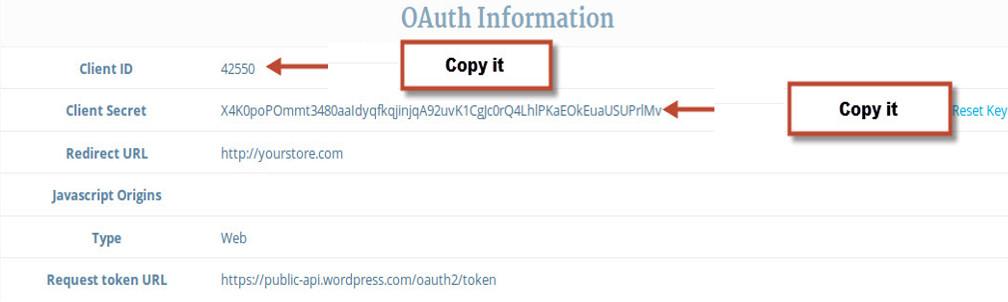 Informações do OAuth