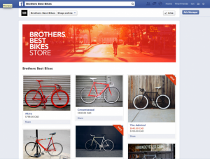 Loja de bicicletas no Facebook