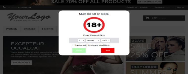 Prestashop Age Verification