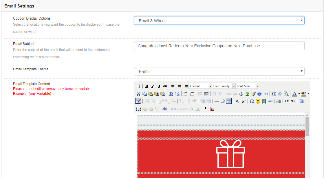C: \ Utenti \ harsh.kumar \ Download \ Prodotti personali \ Spin and Win Magento \ Email settings.png
