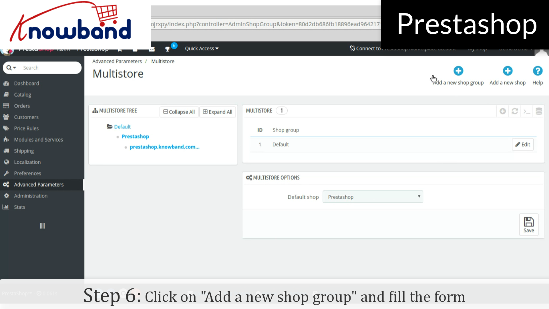 Add a new Shop | Knowband Demo Dashboard