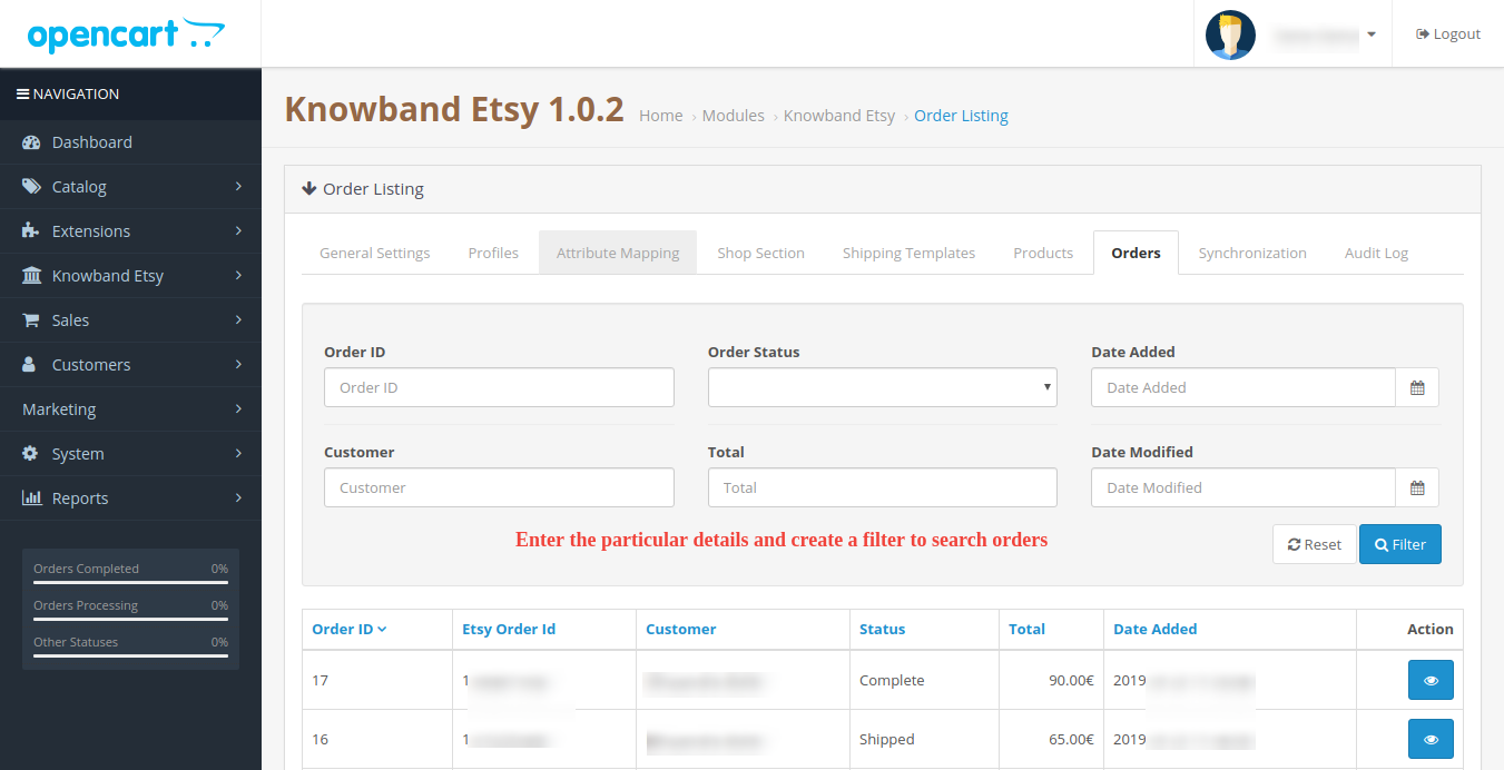 knowband-opencart-etsy-integration-admin-interface-order-settings