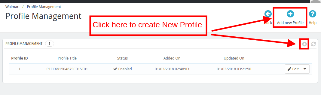 Create New Profile