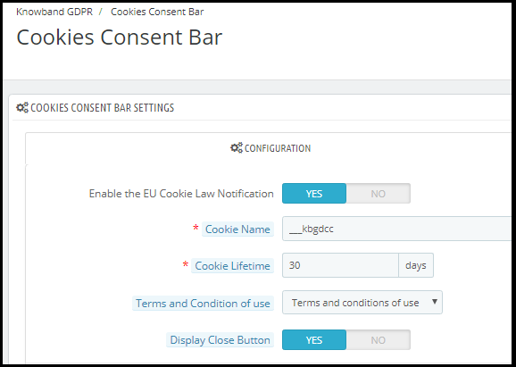 GDPR-Cookies-Consent-Bar-Configuration