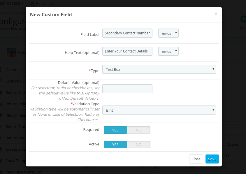 Create Custom fields