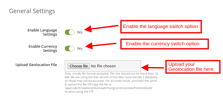 General Settings | Magento 2 Auto Switch Language and Currency extension