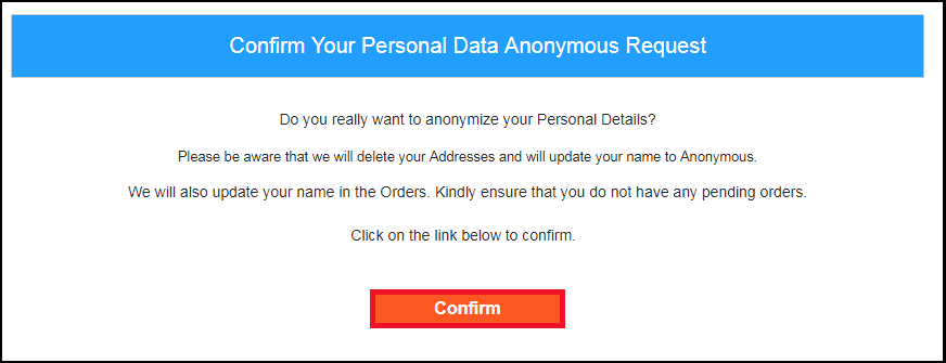 Personal Data Anonymous Request - OPencart GDPR Module by Knowband