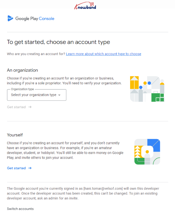 Guida Knowband: ha avviato la console di Google Play