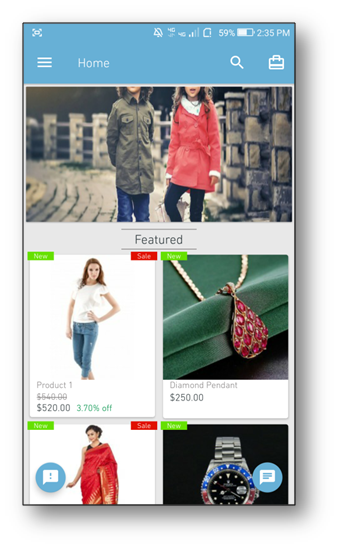Woocommerce-App-Startbildschirm