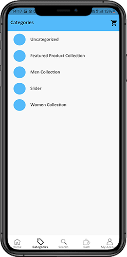 WooCommerce Mobile App Builder categories