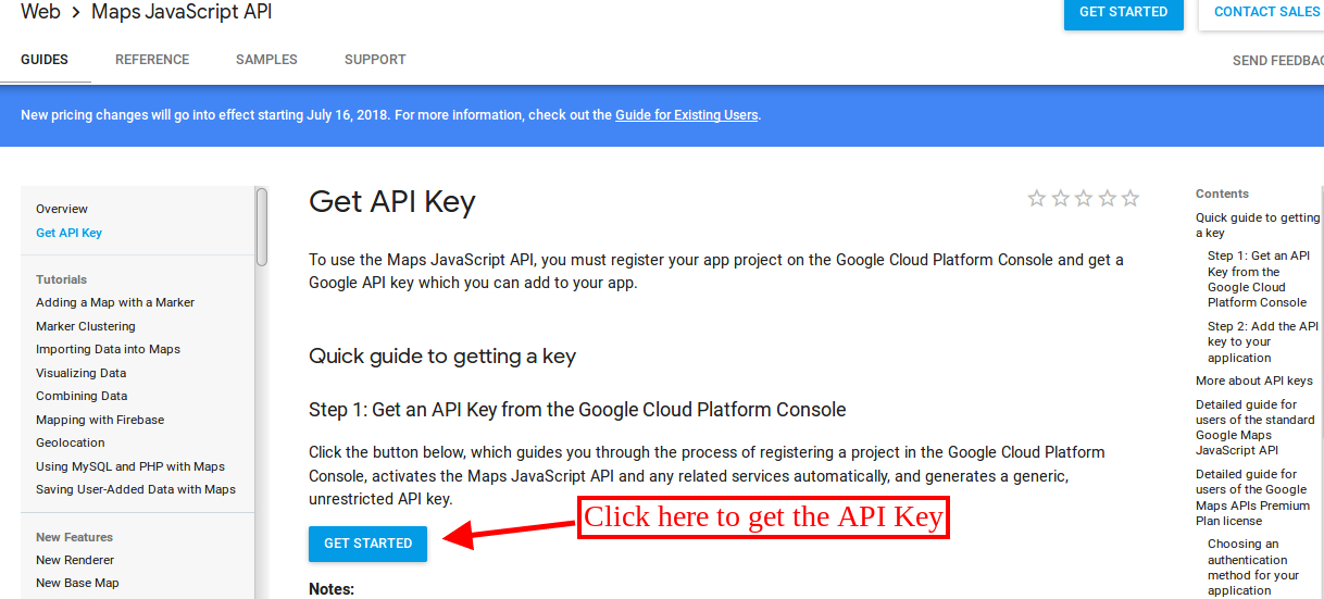 Configuration de la clé API
