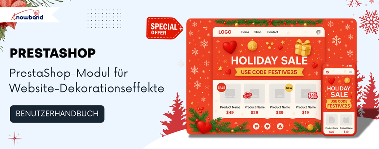PrestaShop-Modul für Website-Dekorationseffekte: Benutzerhandbuch mit Installations- und Konfigurationsanleitung zum Hinzufügen dekorativer Effekte zu Ihrem PrestaShop-Shop
