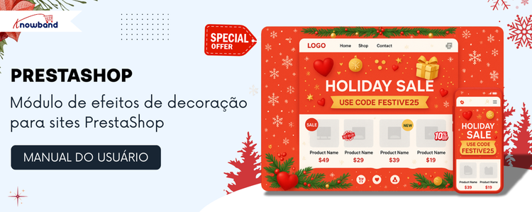 Manual do Usuário do Módulo de Efeitos Decorativos para Sites PrestaShop: instruções de instalação e guia de configuração para adicionar efeitos decorativos a uma loja PrestaShop