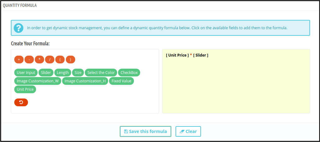 dynamic-price-quantity-formula