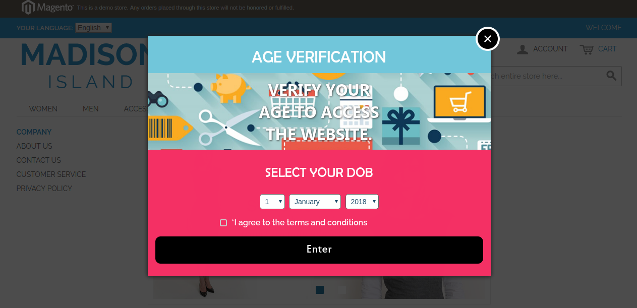Magento Age Verification Popup Frontend