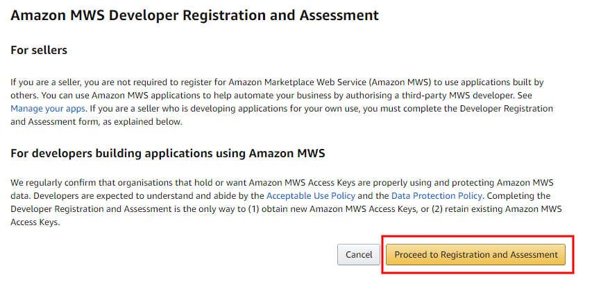 Steps to get MWS credentials