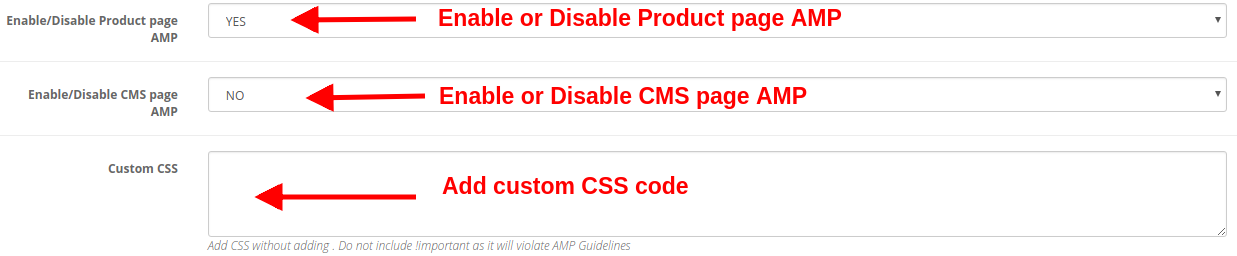 Enable/Disable Listing Page AMP