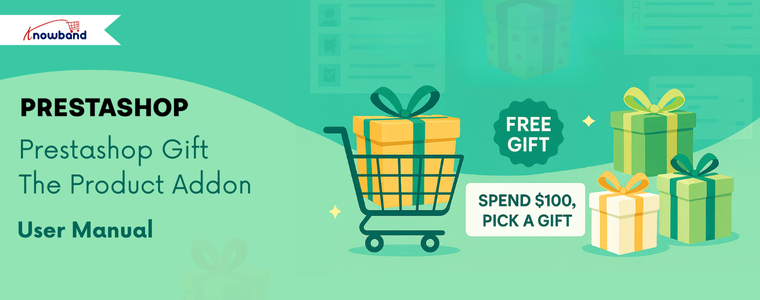 Cover image of the Prestashop Gift The Product Addon User Manual by Knowband