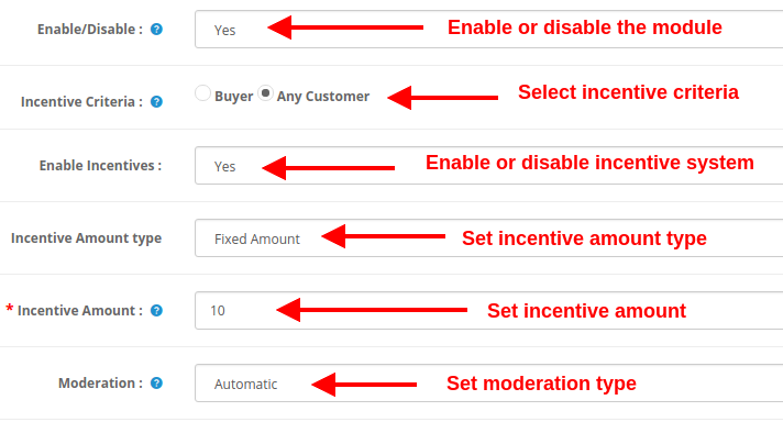 OpenCart review incentive module