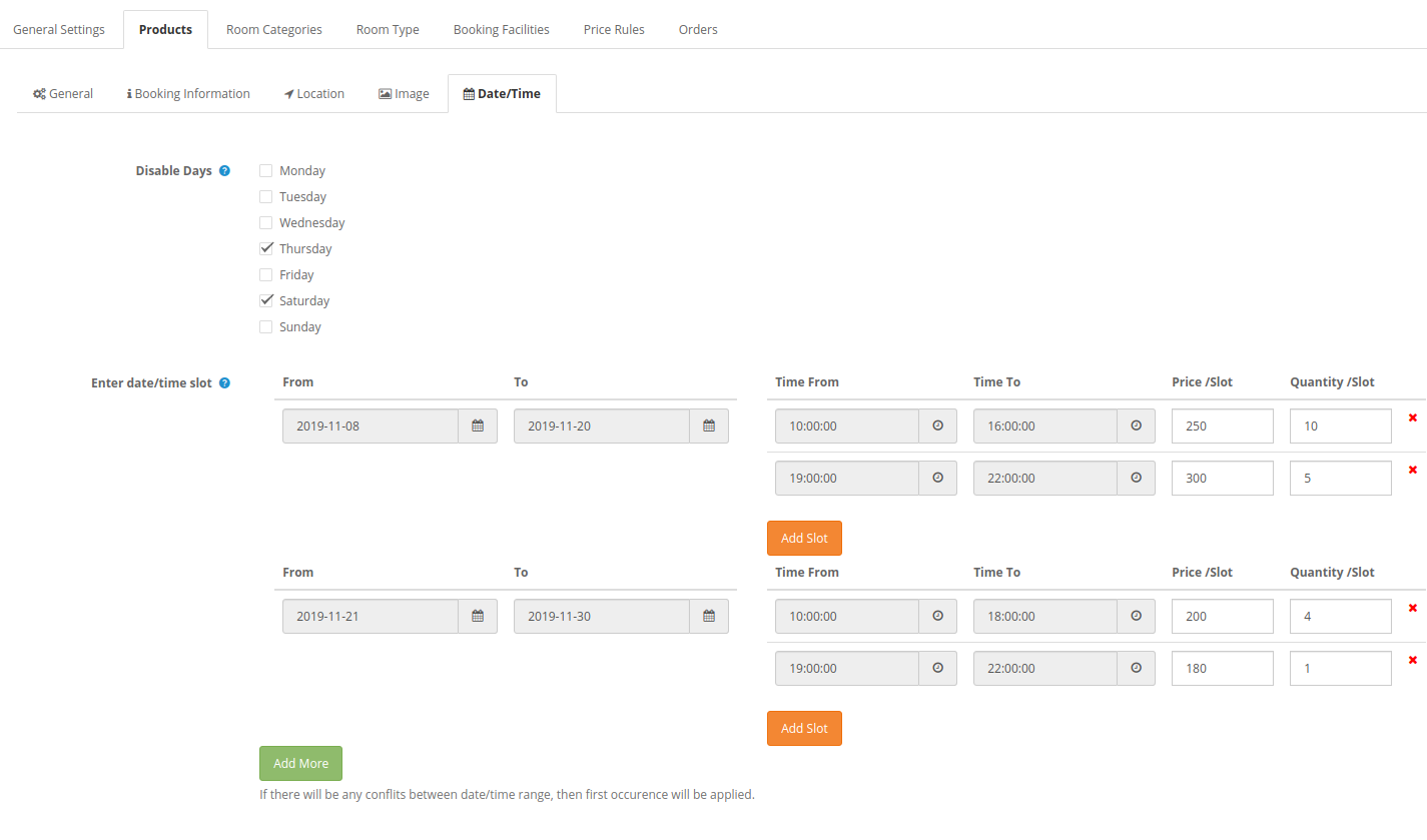 OpenCart Service Booking module-date-time-slot