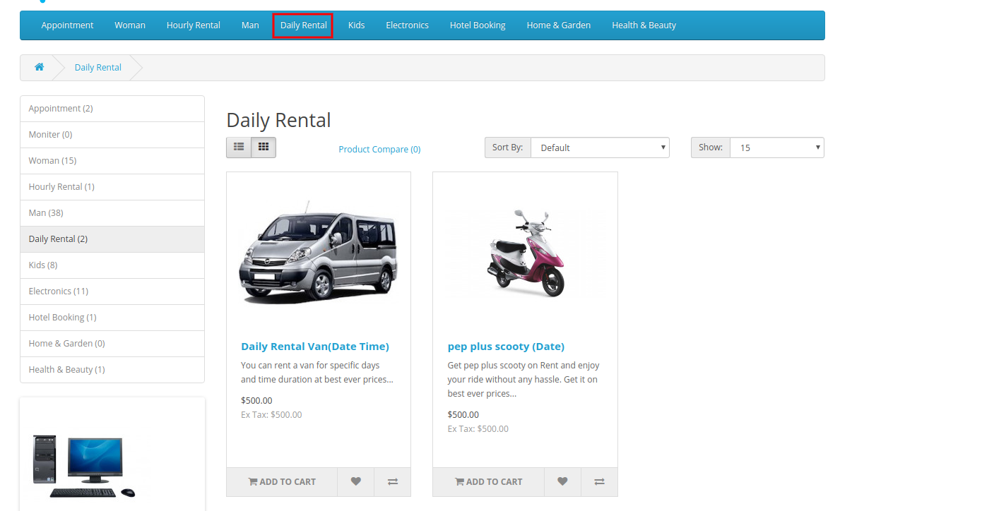 front-end-interface-daily-rental