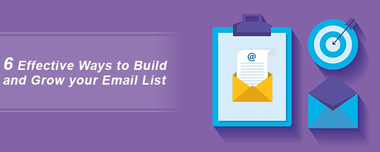 Blog banner having text 6 Effective Ways to Build and Grow your Email List