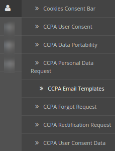 Opciones de configuración de CCPA