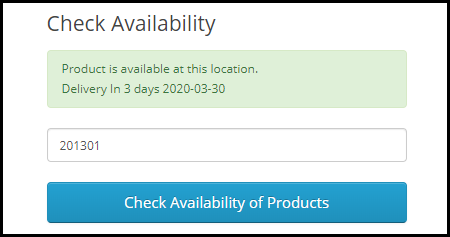 OpenCart Product Availability Check by Zipcode