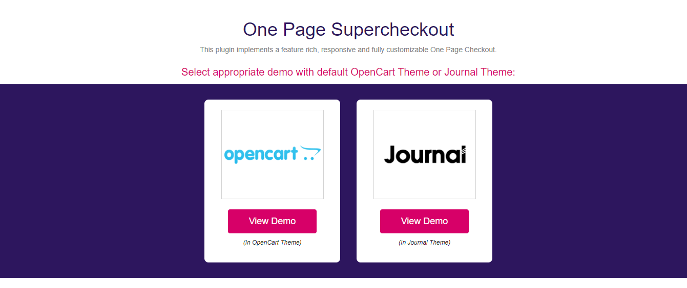 OpenCart One Page Checkout mit Kompatibilität mit Journal-Designs