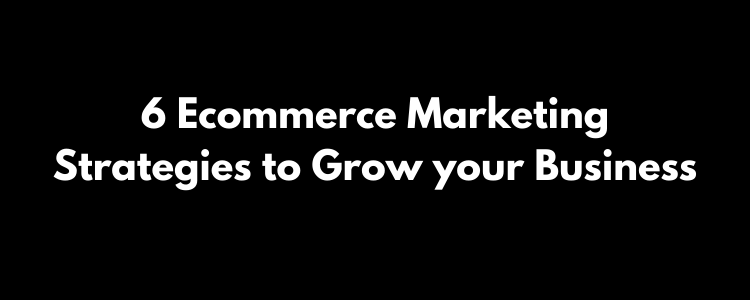 6 Ecommerce Marketing Strategies to Grow your Business