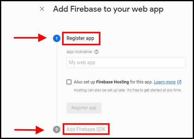 application Web vers Firebase