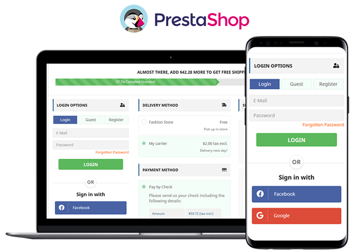 PrestaShop una pagina di pagamento
